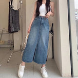 Women Skirt Denim Skirt Spring and Summer Simplicity Women's Denim Skirt