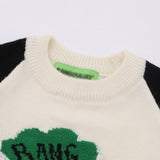 Women Sweater Color Matching Sweater Female O-neck Short Sweater