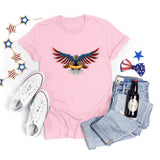 National Flag Day T Shirts Summer Women's Short Sleeve T-shirt Independence Day round Neck