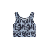Women Vest Printed Short Vest Summer Casual Spaghetti Straps Sleeveless