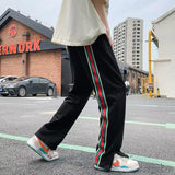 Men Sweatpants Striped Sports Pants Men's Fashion Brand Hip Hop Loose Wide Leg