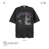 American vintage street T-shirt men's loose spring and summer half-sleeved shirt