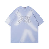 Men T Shirt Hiphip Letter Embroidered Short Sleeve T-shirt Men and Women Couple