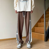 Men Sweatpants Men Autumn Retro Patchwork Wide-Leg Casual Pants