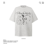 American vintage street T-shirt cotton lamb print men's and women's summer loose half-sleeves