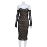 Women's Desses Hip Skirt Elegant Dress with Oversleeves for Women
