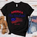 Women's Independence Day T Shirt round Neck Short Sleeve T-shirt Women's Top