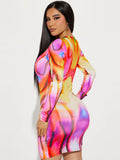 Women Dresses Women's Autumn Fashion Printed Long Sleeve Dress