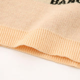 Women Sweater Color Matching Sweater O-neck Short Girls' Autumn Casual Sweater