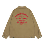 Men Denim Jacket Embroidered Letter Denim Jacket Men's Ins Loose Long Sleeve Jacket Top