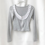 Women Long Sleeve Shirt Women's Short Cardigan Long Sleeve T-shirt Autumn and Winter