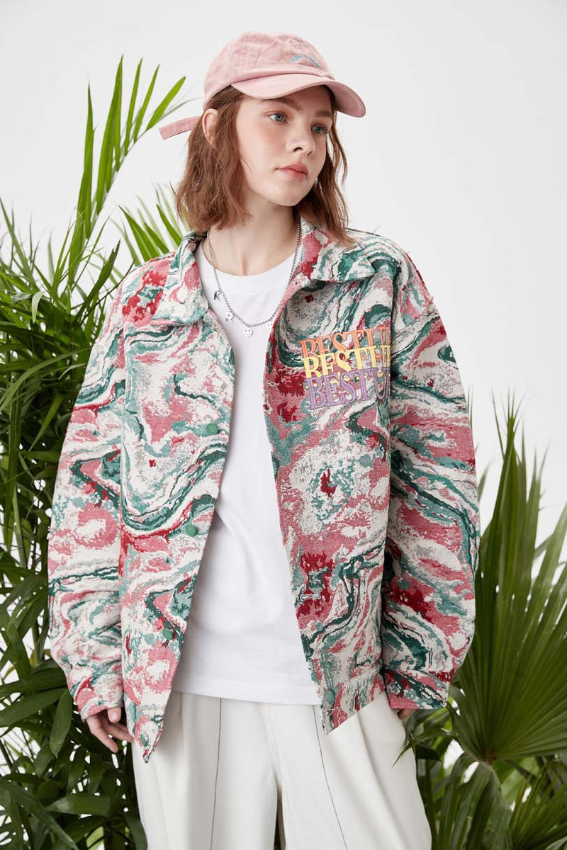 Unisex Jacket Autumn Colorful Embroidered Jacket Women's Clothing