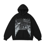 Men Hoodie Character Printed Hoodie Men's Loose Pullover Hoodie