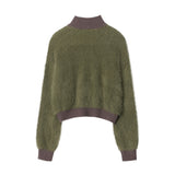 Women Sweater Knitted Cardigan Women's Casual Multicolor Zipper Sweater Coat