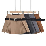 Women Skirt Preppy Style High Waist Spring and Summer Skirt Pantskirt