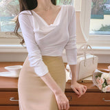 Women Long Sleeve Shirt Women Slimming Sense of Design