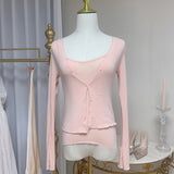 Women Long Sleeve Shirt Camisole Long Sleeve Cardigan Jacket