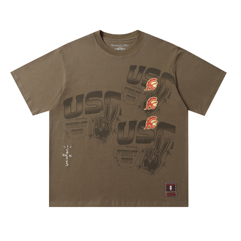 Travis Scott T-Shirt TRAVIS SCOTT CACTUS JACK Embroidery Crew Neck Short Sleeve