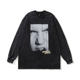 Men Long Sleeve Shirt Printed Dark Men's and Women's round Neck Long Sleeve T-shirt Loose T-shirt