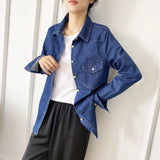 Women T-shirt Denim Shirt Women's Autumn and Winter Shirt Top