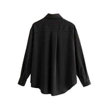 Women T-Shirt Striped Shirt Women's Design Sense Loose Retro