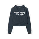 Women Hoodie Short Sweater Coat Casual Zipper Long Sleeve Top
