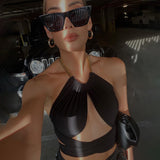 Women Halter Tops Spring/Summer Lace up Bottoming Small Vest