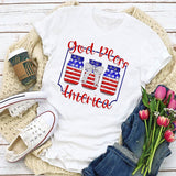 Women Independence Day T Shirt Short Sleeve T-shirt Loose Print
