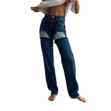 Women Jeans Women's Spring Baggy Straight Trousers