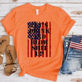 Women's Independence Day T Shirt round Neck Short Sleeve T-shirt Women's Top