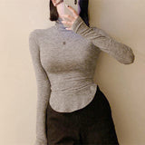 Women's Long Sleeve Shirt Women's Top with Slit