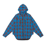 Men Long Sleeved T Shirt Plaid Long Sleeve Hooded Shirt Coat Men's Spring and Autumn Outdoor Leisure