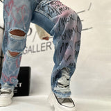 Women Cargo Pants Jeans Women's Printed Casual Autumn and Winter