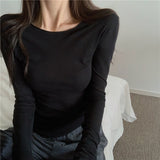 Women Long Sleeve Shirt Undershirt Slim Fit Top