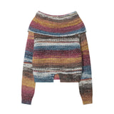 Women Sweater Autumn Striped Sweater Casual Long Sleeve Sweater