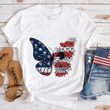 Women Independence Day T Shirt Crew Neck Short Sleeve T-shirt Top