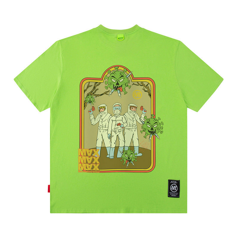 Men's T Shirt Printed Short-Sleeved T-shirt Men's and Women's Loose Style Ins Fashion Brand Loose