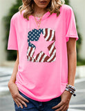 Women's Independence Day T Shirt Pattern Printed Short-Sleeved T-shirt