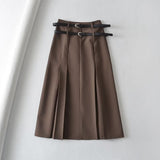 Women Skirt Preppy Style Skirt Women's Spring and Autumn High Waist
