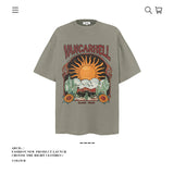 American vintage street T-shirt pure cotton men's and women's summer loose