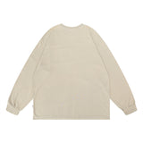 Men Hoodie Letter Print Patch Decoration round Neck Sweater