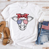Women's Independence Day T Shirt round Neck Short Sleeve T-shirt Women's Top