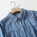 Women T-Shirt Retro Denim Shirt Women's Autumn Design Sense