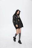 Unisex Jacket Autumn Retro Loose Leather Coat Women's Clothing