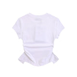 Women T-shirt Short-Sleeved T-shirt O-neck Short Top