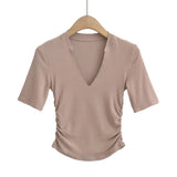 Women T-Shirt Short-Sleeved T-shirt Women's Bottoming Shirt Short Summer Top
