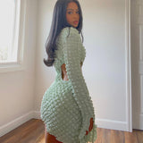 Women Dresses Spring Hollow out Strap Flare Sleeve Sheath Sexy Dress