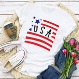 Women Independence Day T Shirt Short Sleeve T-shirt Loose Print