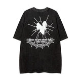 Men T Shirt Street Wash T-shirt Male and Female Trendy Brand Hip Hop round Neck Short Sleeve