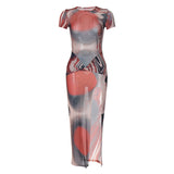 Women Dresses Winter Fashion round Neck Short Sleeves Dress